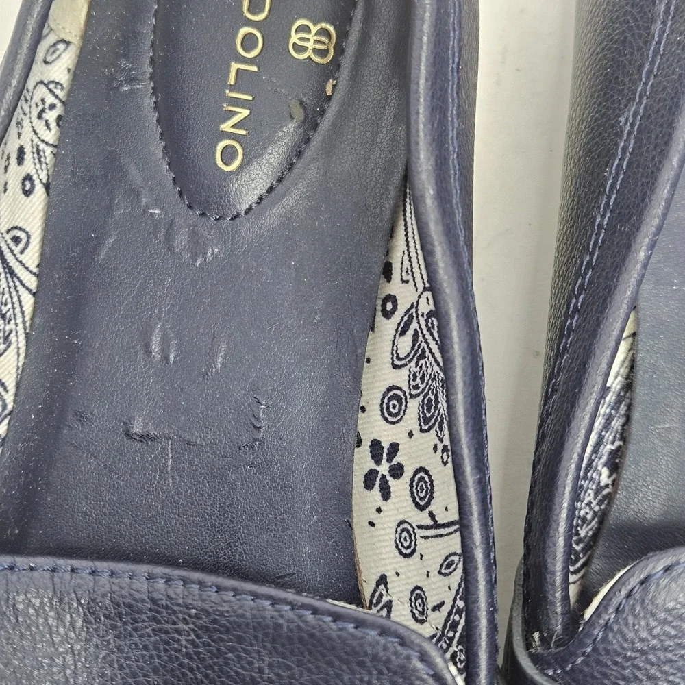 Bandolino Size 8.5M Blue Slip On Shoes Heel To‎ Toe 10